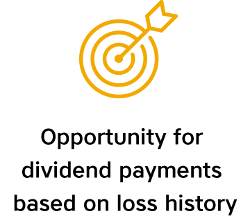 Opportunity for dividend payments based on loss history.